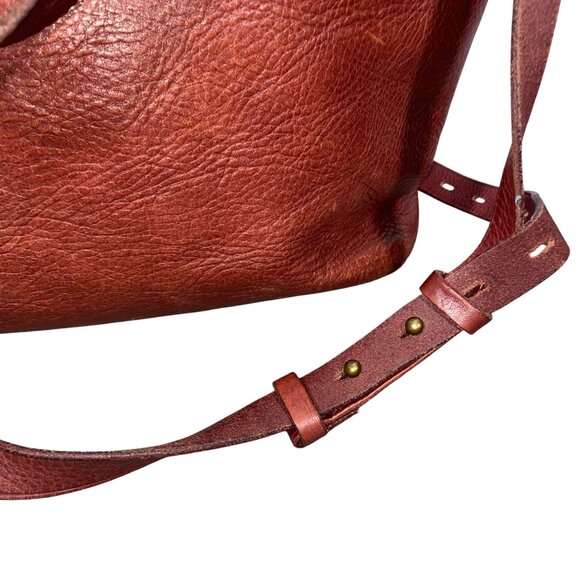 Madewell Womens Large pebbled Leather Transport Tote Bag wine Brown 2018 neutral - Picture 13 of 15